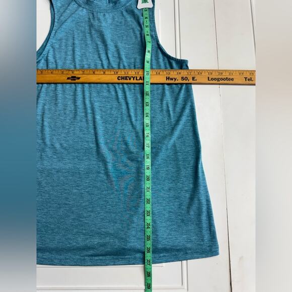 Kikiberry Sleeveless Blue Tank Top Zip Back High Neck Sleeveless Top Size S - Picture 3 of 4